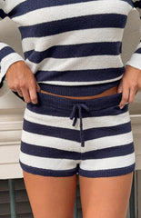 Willa Navy Stripe Knit Shorts