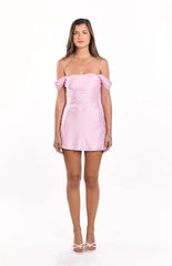 Zoella Light Pink Off The Shoulder Mini Dress