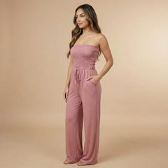 Maya Smocked Maxi Jumpsuit