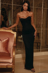 Black Lace Corset Maxi Dress