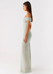 Eyllin Off Shoulder Maxi Dress - Sage
