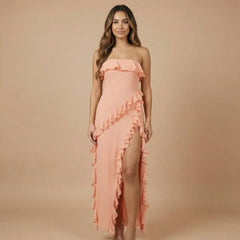 Isabella Ruffle Maxi Dress