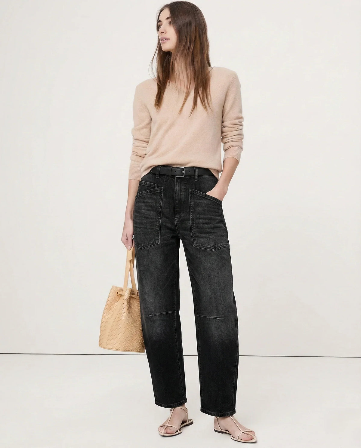 Duttini | Structured Barrel Jeans For Women In Denim