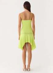 Queen Card Mini Dress Lime