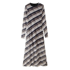 Cassandra | Women's Plaid Elegant Modern Maxi Dress